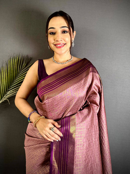 Opulent Magenta Banarasi Katan Silk Pattu Saree