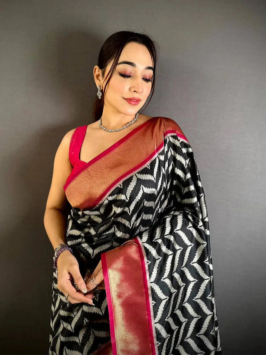 Celebrity Style Banarasi Ikkat Pattu Saree



