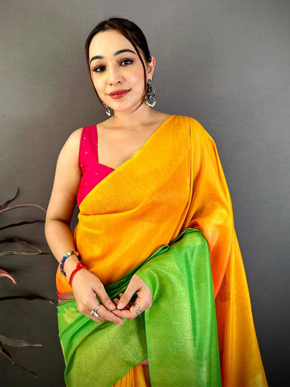 Royal Slub 4D Print Pallu Pattu Saree