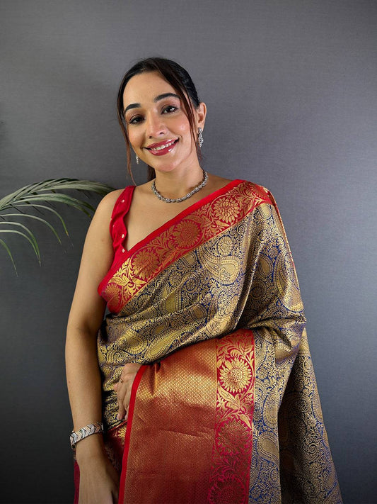 Blue Radiance Banarasi Katan Silk Pattu Saree