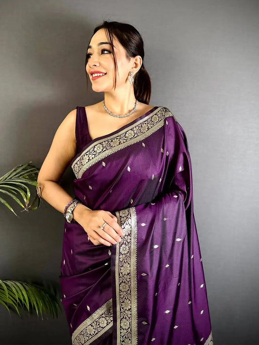 Magenta Celebrity Wear Kanjivaram Pattu Saree