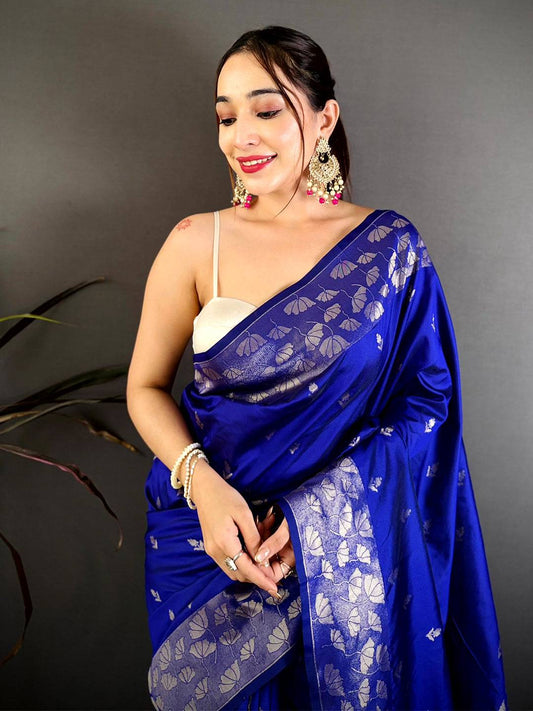 Ethnic Butti Soft Silk Zari Pallu Pattu Saree