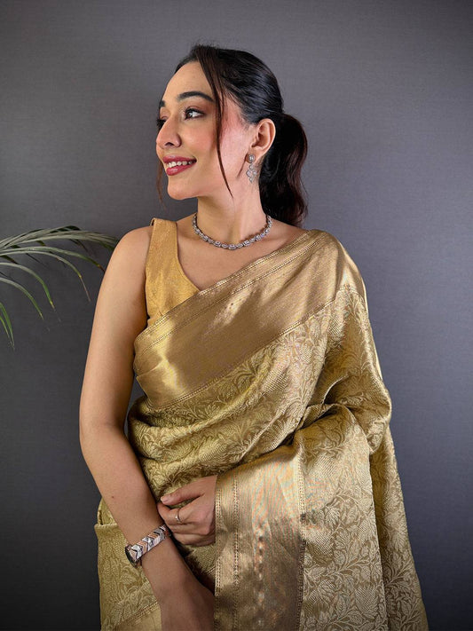 Kanjivaram Tissue Banarasi Silk Pattu Saree