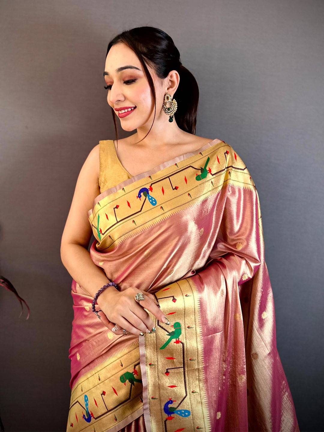 Royal Aura Paithani Tissue Pattu Saree