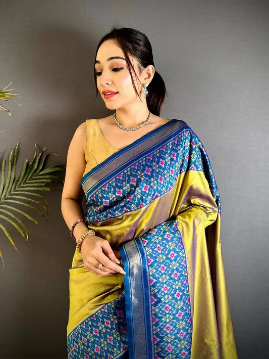 Majestic Dual Ikkat Soft Silk Pattu Saree

