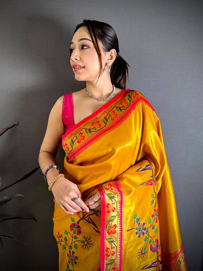 Radiance Minakari Paithani Tissue Pattu Saree
