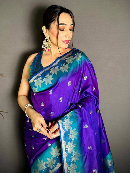 Purple Soft Silk Kanjivaram Pattu Saree