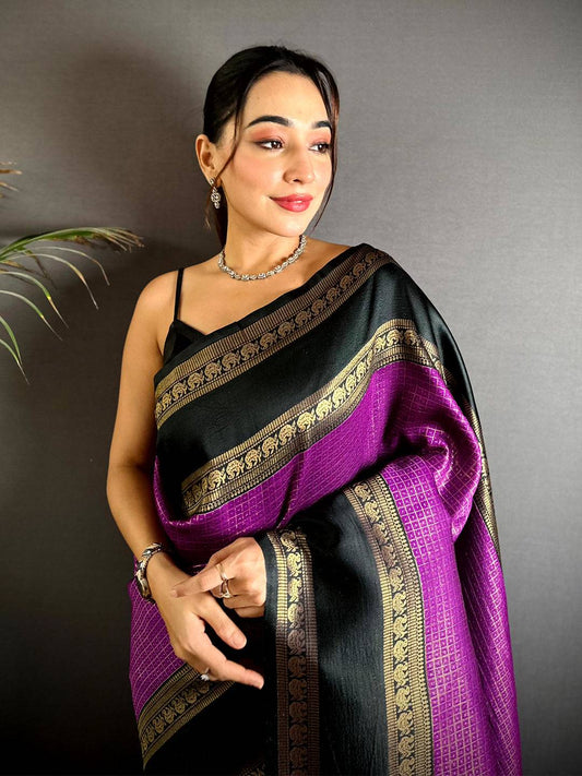 Magenta Banarasi Katan Silk Pattu Saree