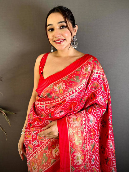 Celebrity Soft Silk Patola Weaving Pattu Saree
