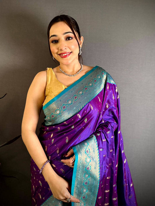 Vibrant Dual Shade Kanjivaram Pattu Saree