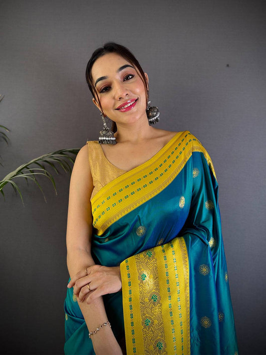 Radiant Feather Dubal Tone Soft Silk Pattu Saree