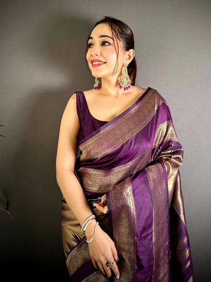 Soft Silk Zari Tissue Gadwal Border Pattu Saree