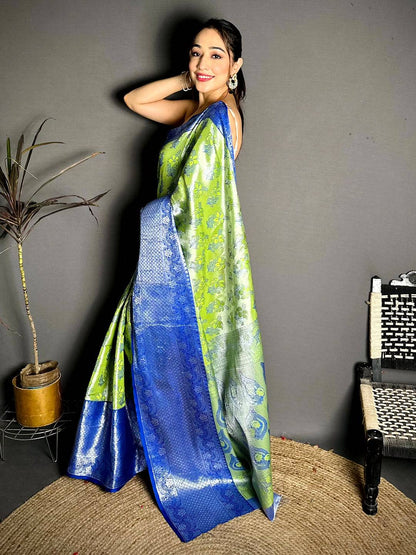 Opulent Zari One Gram Tissue Kanchi Pattu Saree
