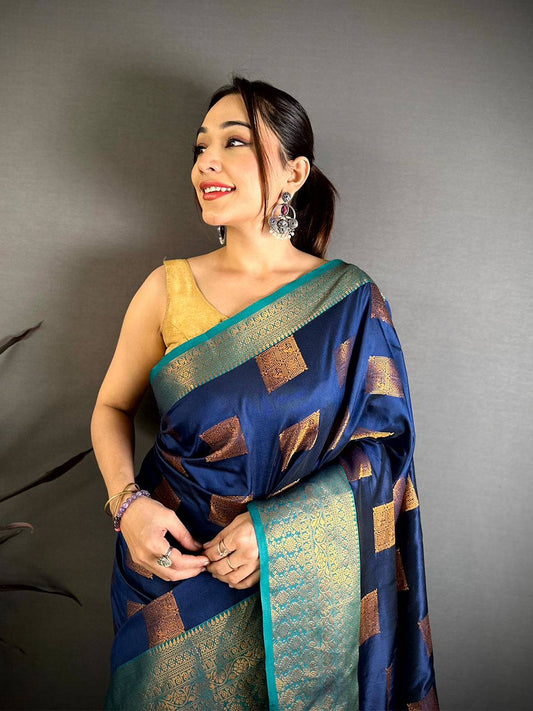 Royal Copper Zari Banarasi Katan Silk Pattu Saree