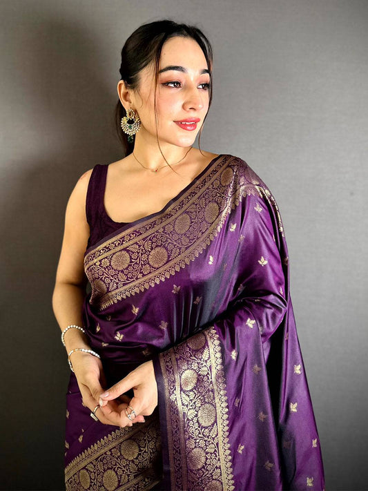 Opulent Katan Silk Thread Work Pattu Saree