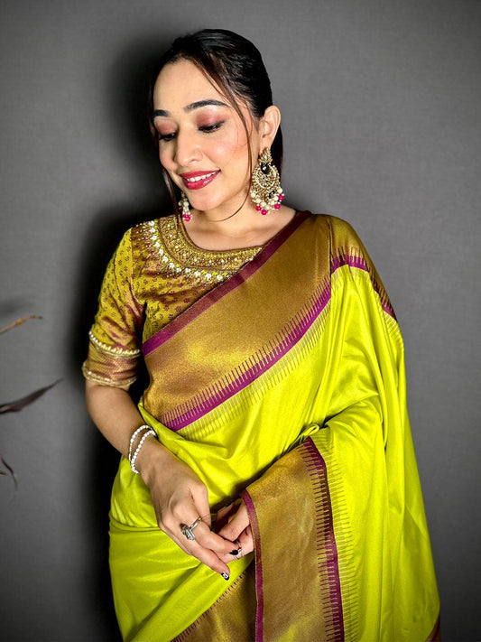 Elegant Soft Silk Solid Border Pattu Saree