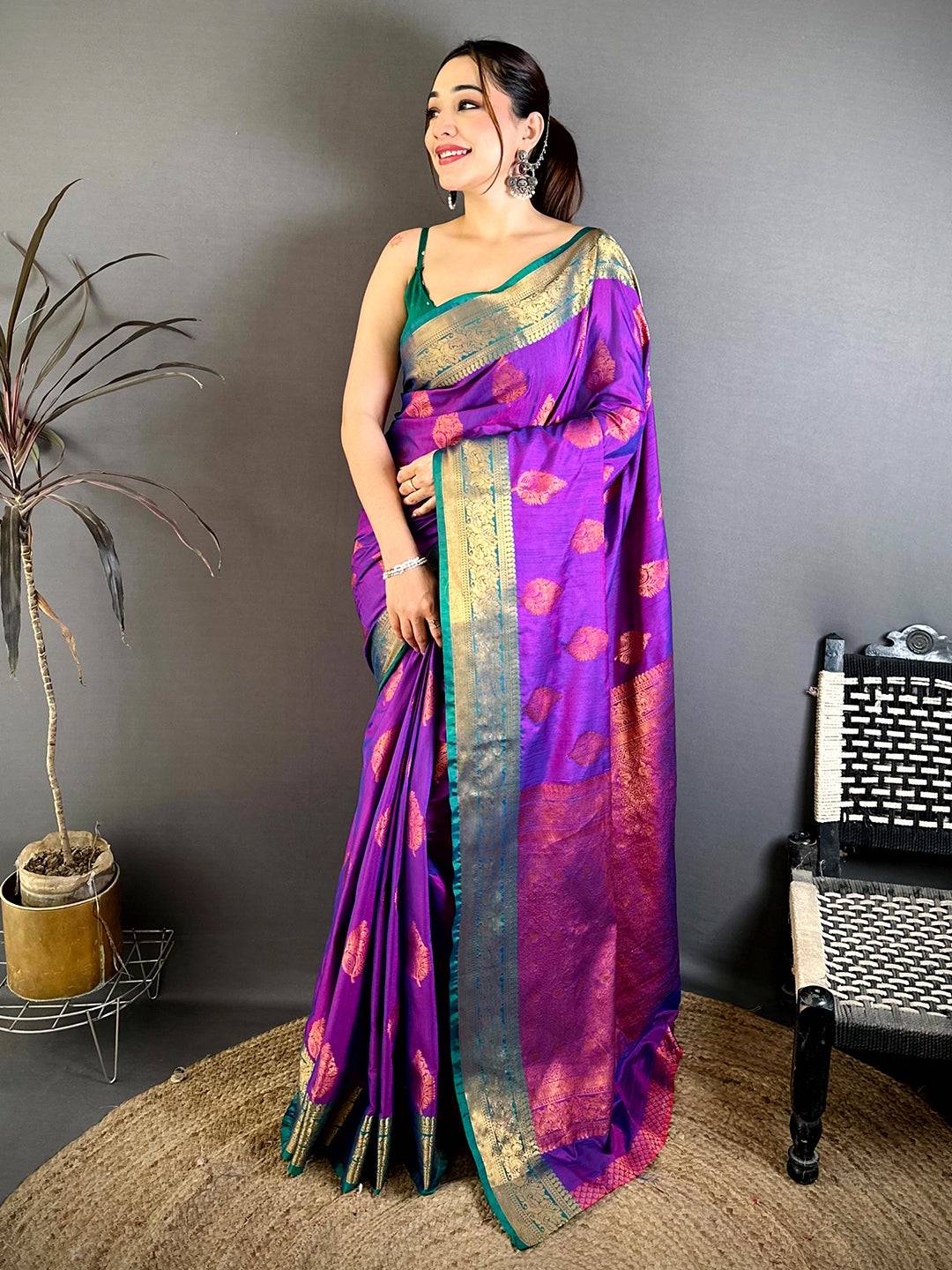 Radiant Katan Tussar Feel Zari Border Pattu Saree