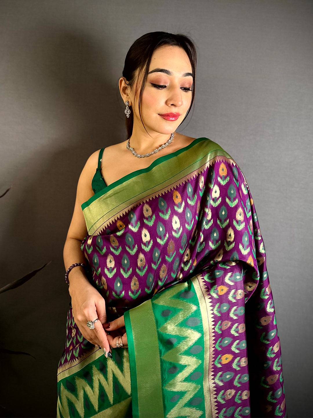 Bangani Double Ikkat Soft Silk Pattu Saree Online Vastranand – SiriPattu
