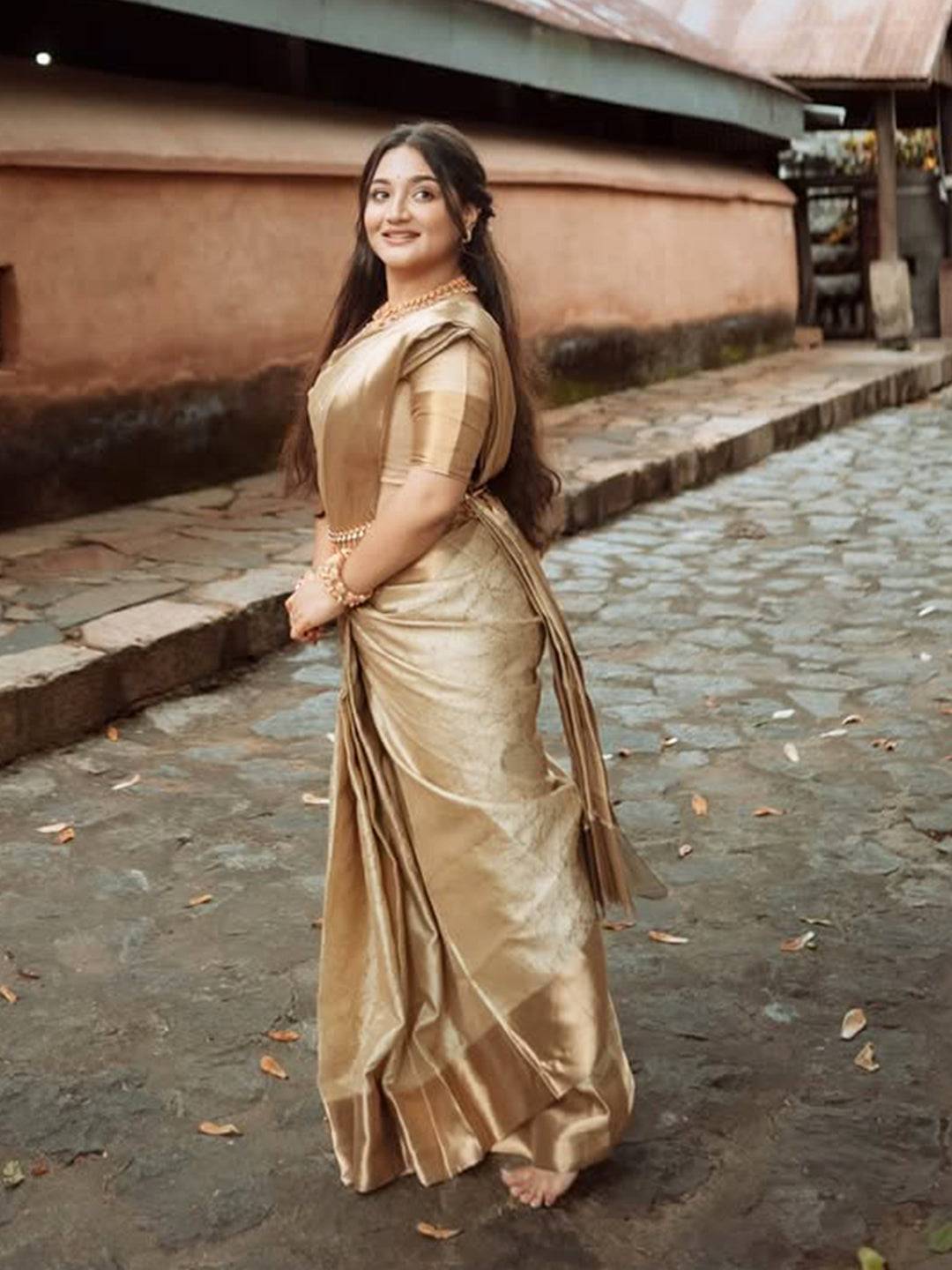 Regal Gold Kanjivaram Tissue Pattu Saree