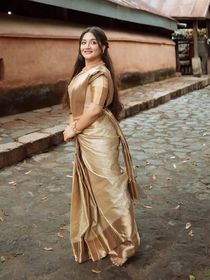 Regal Gold Kanjivaram Tissue Pattu Saree